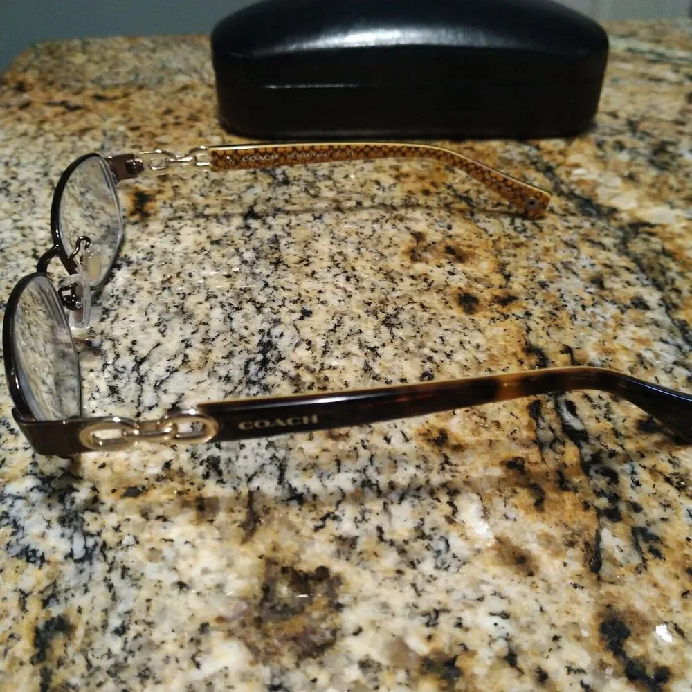 Coach HC 5054 Faina 9187 Eyeglasses Satin Brown Tortoise Gold 49-17-135 w/ Case